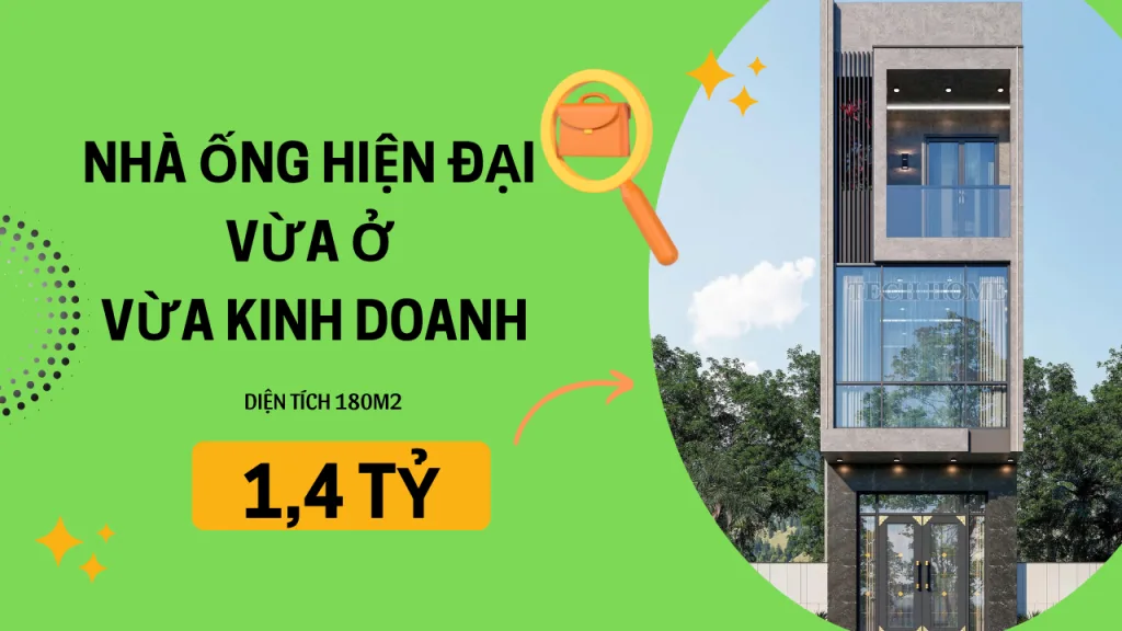 Mẫu nhà ống hiện đại vừa ở vừa kinh doanh