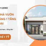 Mẫu nhà vườn mái bằng 1 tầng hiện đại