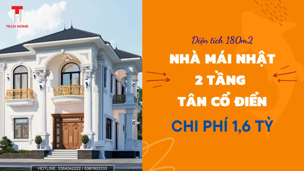 Nhà mái Nhật 2 tầng tân cổ điển