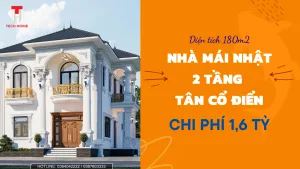 Nhà mái Nhật 2 tầng tân cổ điển