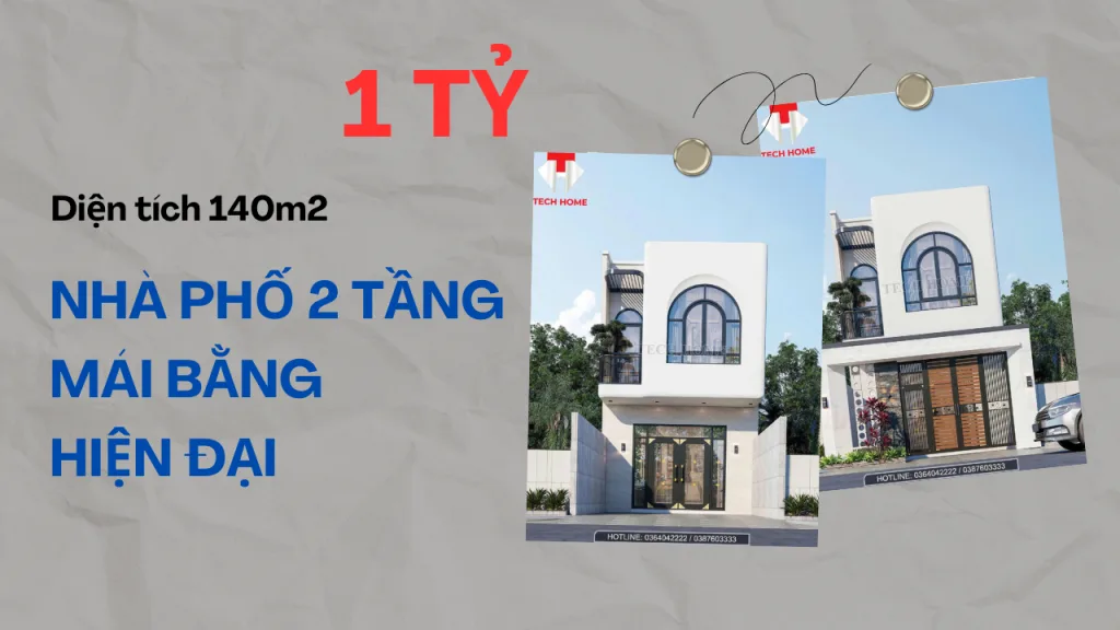Nhà phố 2 tầng mái bằng