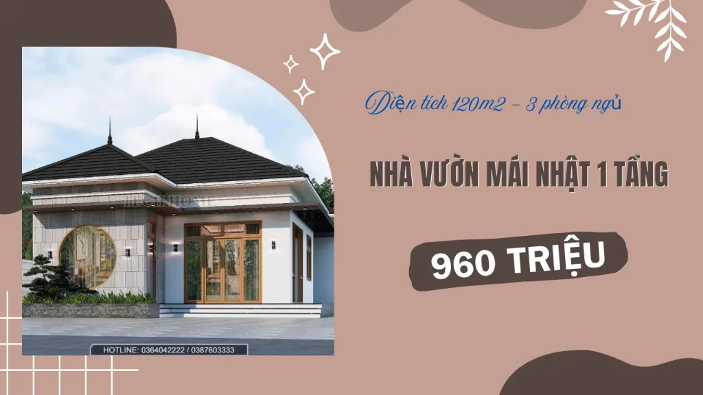 Nhà vườn mái Nhật 1 tầng
