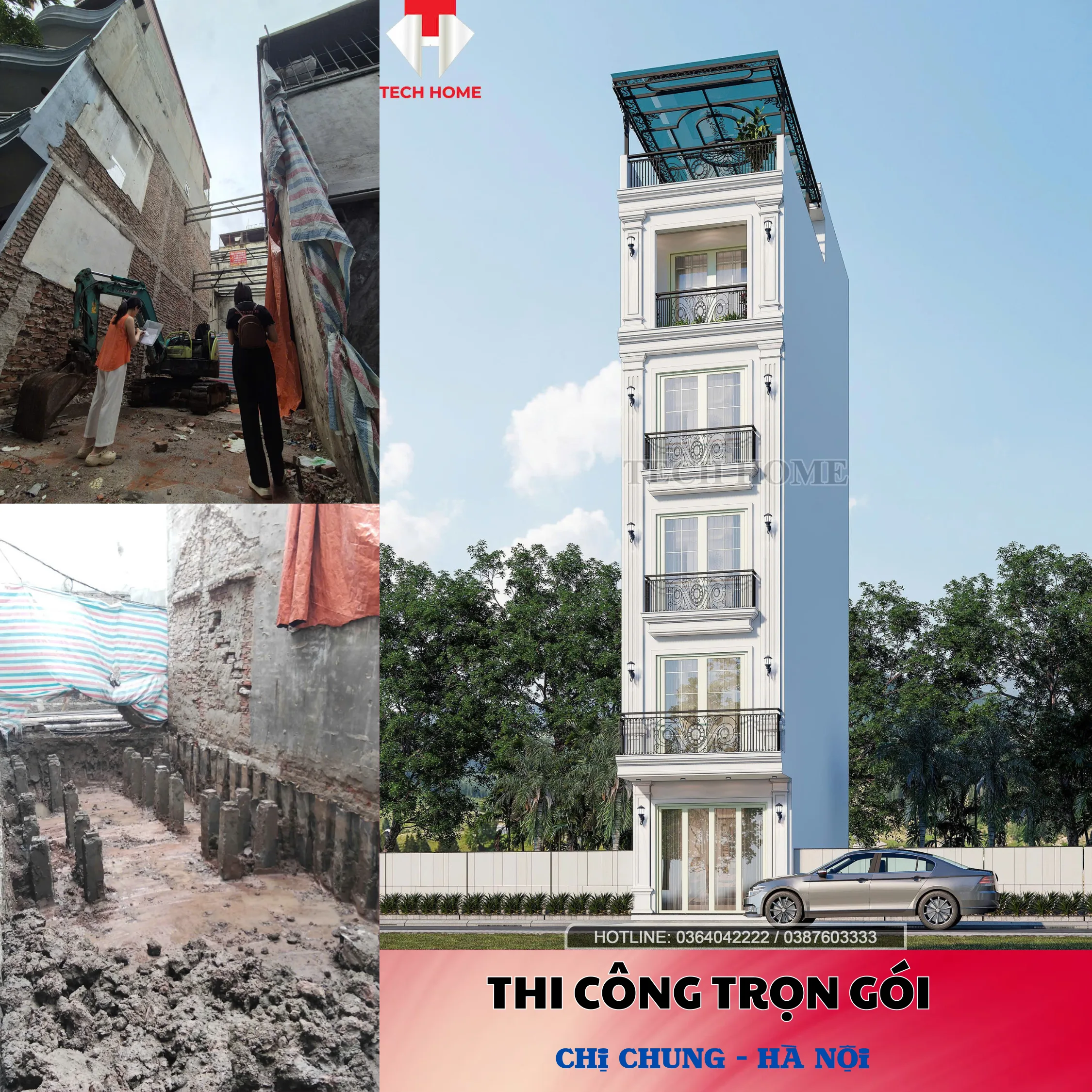 Thi công trọn gói - chị Chung - Hà Nội