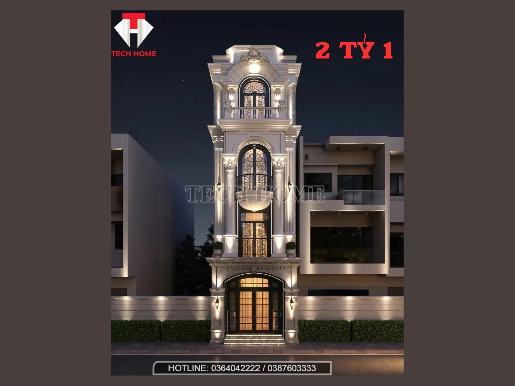 Nhà phố tân cổ 4 tầng 4,5x16 tại Bắc Giang của anh Đức là một công trình độc đáo do Công ty Cổ phần Kiến trúc và Xây dựng Techhome thiết kế. Không chỉ tối ưu công năng mà còn ghi dấu ấn kiến trúc sang trọng, chuẩn phong thủy, xứng đáng là lựa chọn lý tưởng cho gia chủ yêu nét đẹp vĩnh cửu.