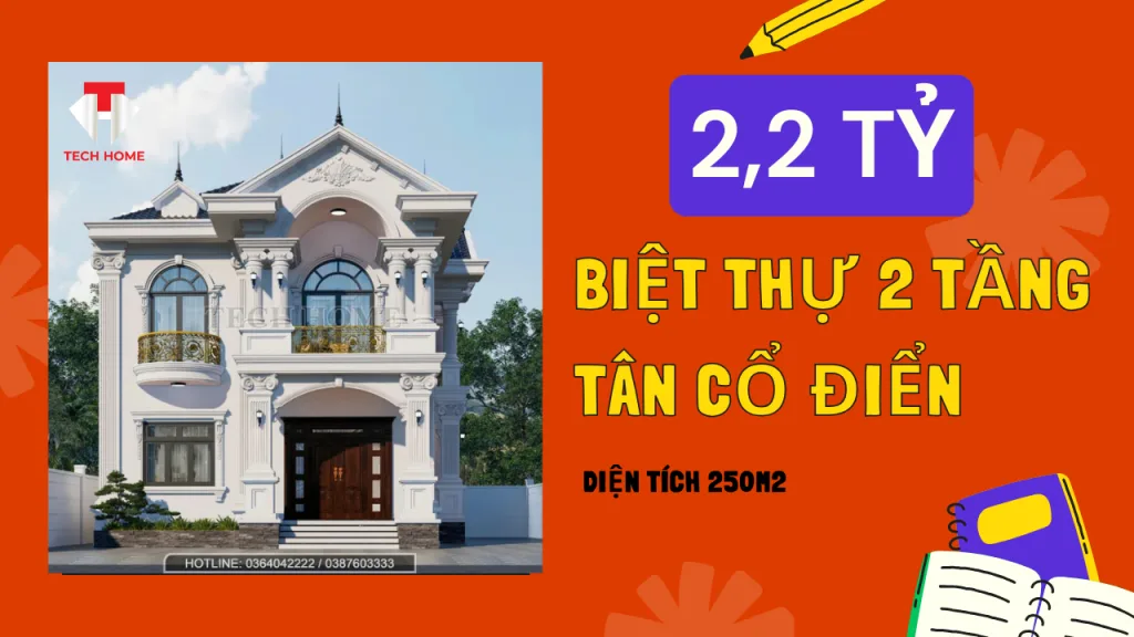 biệt thự 2 tầng tân cổ điển