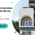mẫu nhà phố mái bằng 2 tầng 1 tum hiện đại