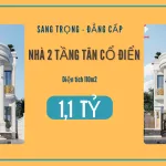 nhà 2 tầng tân cổ điển mái bằng