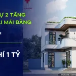 nhà hiện đại mái bằng 2 tầng