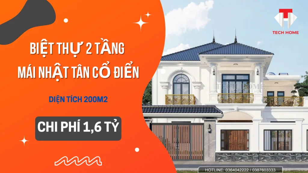 nhà mái Nhật 2 tầng