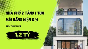 nhà phố 2 tầng 1 tum mái bằng