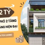 nhà phố 2 tầng mái bằng