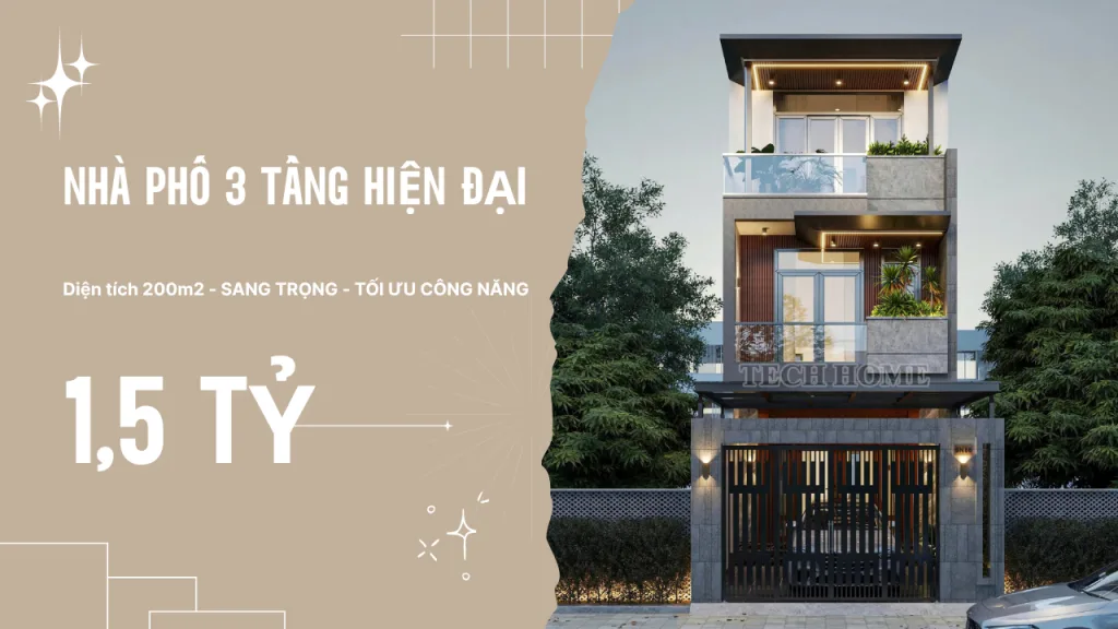 nhà phố 3 tầng hiện đại