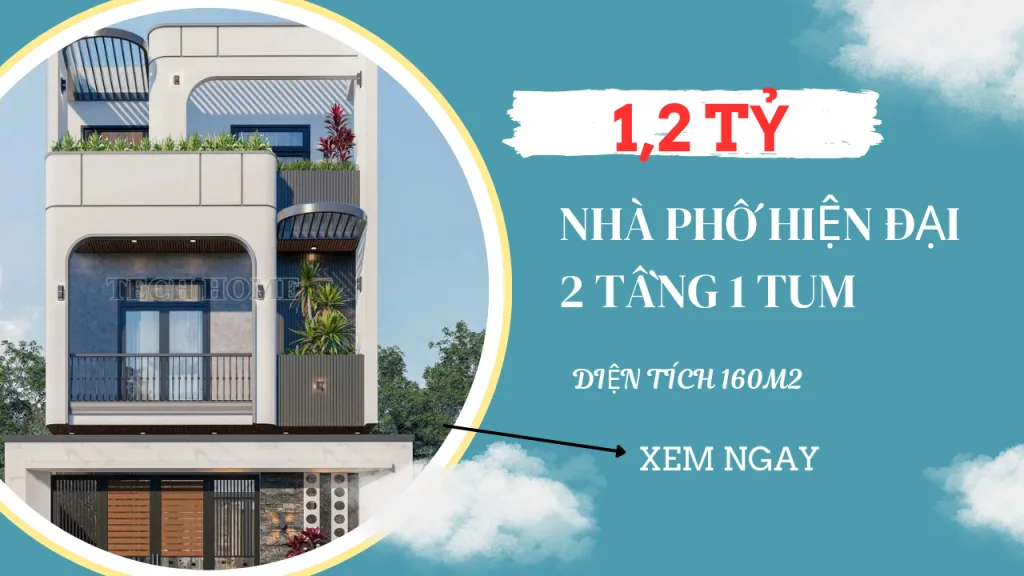 nhà phố hiện đại 2 tầng 1 tum