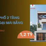 nhà phố hiện đại 2 tầng mái bằng