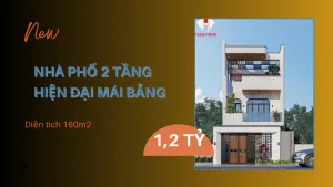 nhà phố hiện đại 2 tầng mái bằng