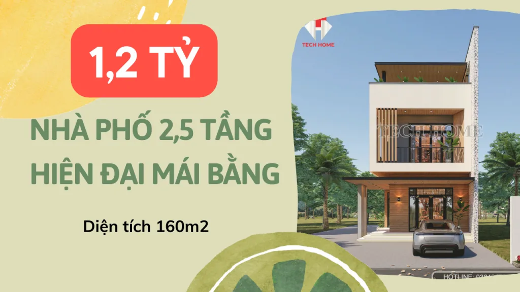 nhà phố hiện đại 2,5 tầng