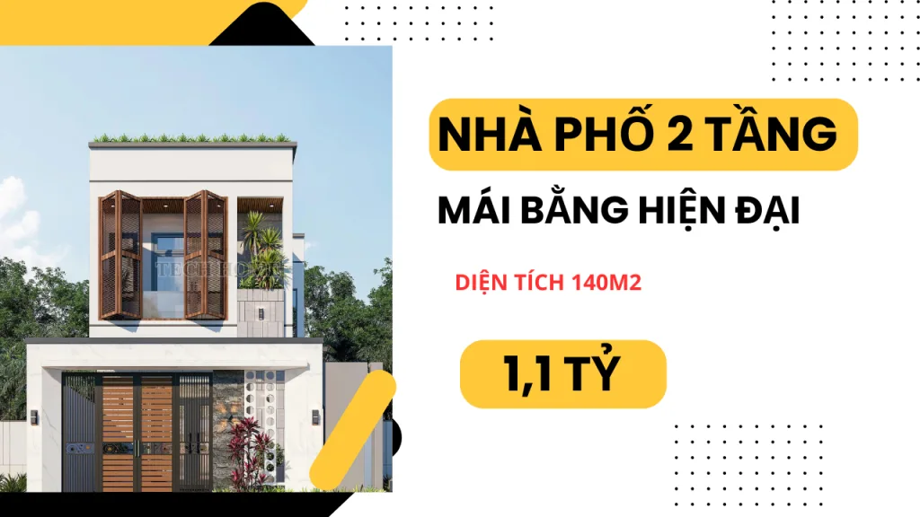 nhà phố mái bằng 2 tầng