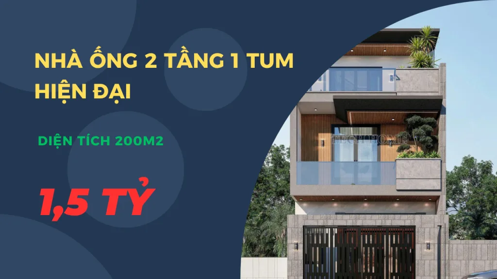 nhà phố mái bằng hiện đại