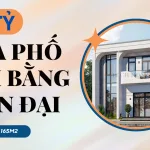 nhà phố mái bằng hiện đại