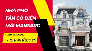 nhà phố tân cổ điển mái mansard