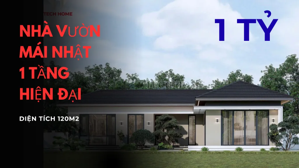 nhà vườn mái Nhật 1 tầng