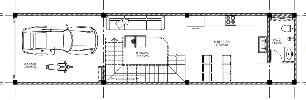 mặt bằng Thiết kế nhà phố hiện đại