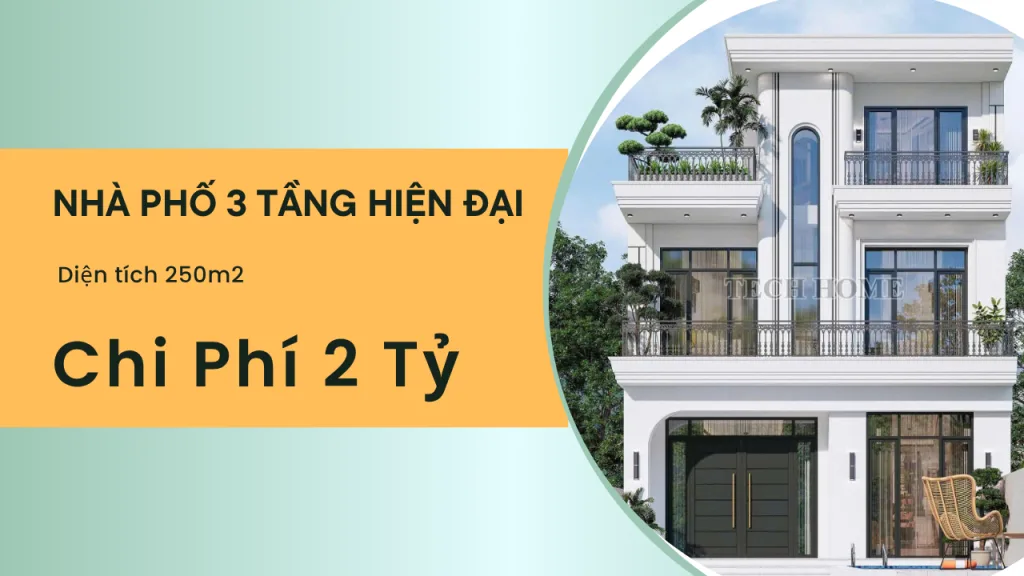 thiết kế nhà phố 3 tầng hiện đại