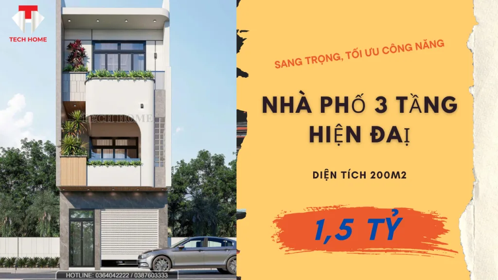 thiết kế nhà phố hiện đại sang trọng