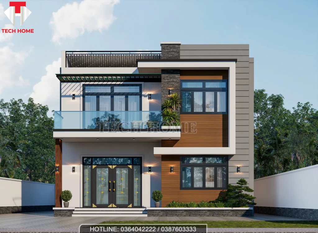 Nhà 2 Tầng Mái Bằng Hiện Đại