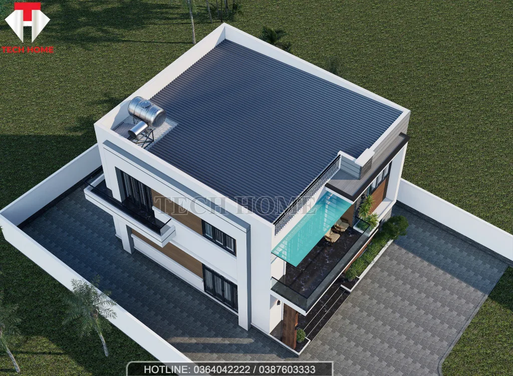 Nhà 2 Tầng Mái Bằng Hiện Đại