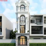 Nhà phố tân cổ 4 tầng 4,5x16 tại Bắc Giang của anh Đức là một công trình độc đáo do Công ty Cổ phần Kiến trúc và Xây dựng Techhome thiết kế. Không chỉ tối ưu công năng mà còn ghi dấu ấn kiến trúc sang trọng, chuẩn phong thủy, xứng đáng là lựa chọn lý tưởng cho gia chủ yêu nét đẹp vĩnh cửu.