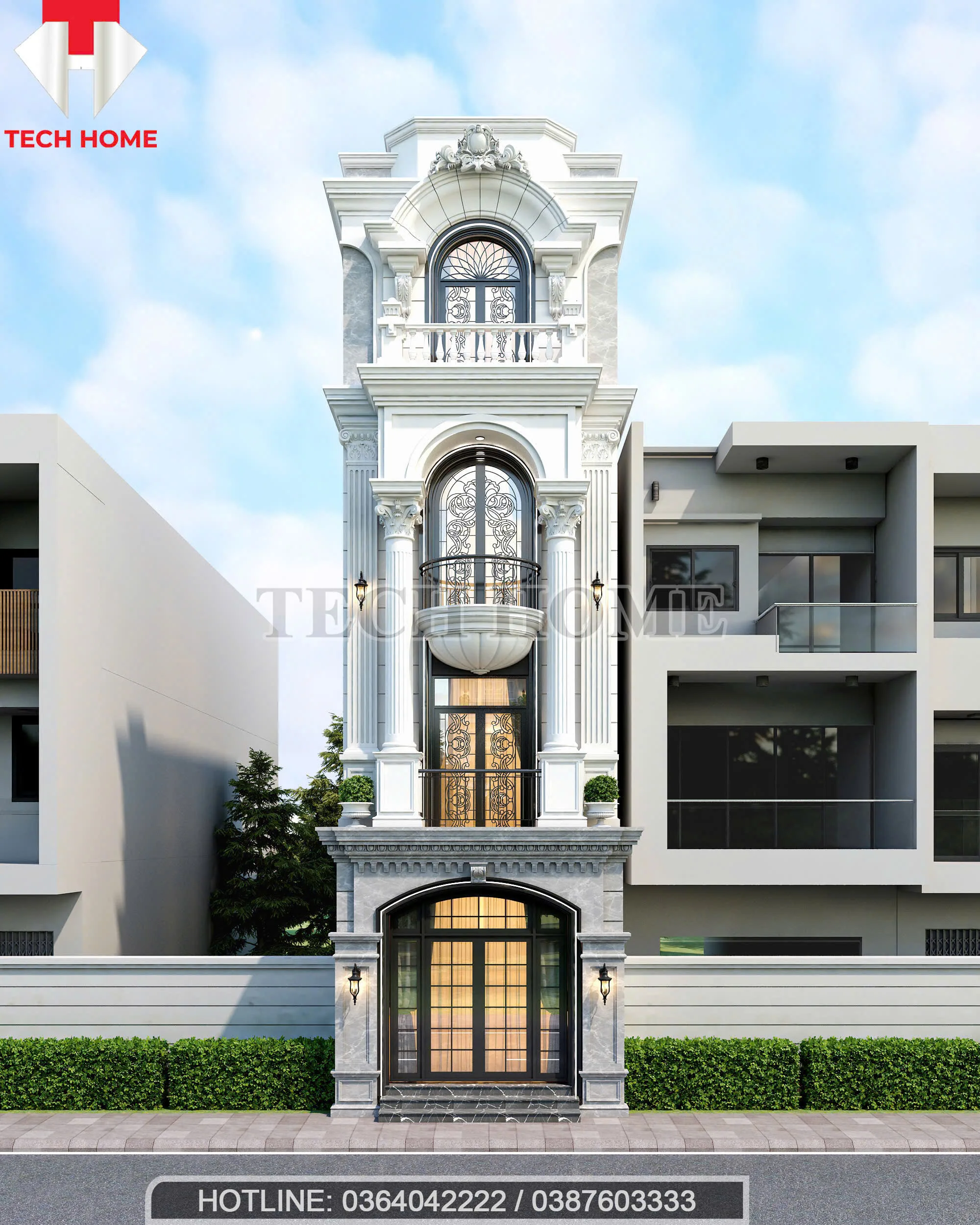 Nhà phố tân cổ 4 tầng 4,5x16 tại Bắc Giang của anh Đức là một công trình độc đáo do Công ty Cổ phần Kiến trúc và Xây dựng Techhome thiết kế. Không chỉ tối ưu công năng mà còn ghi dấu ấn kiến trúc sang trọng, chuẩn phong thủy, xứng đáng là lựa chọn lý tưởng cho gia chủ yêu nét đẹp vĩnh cửu.