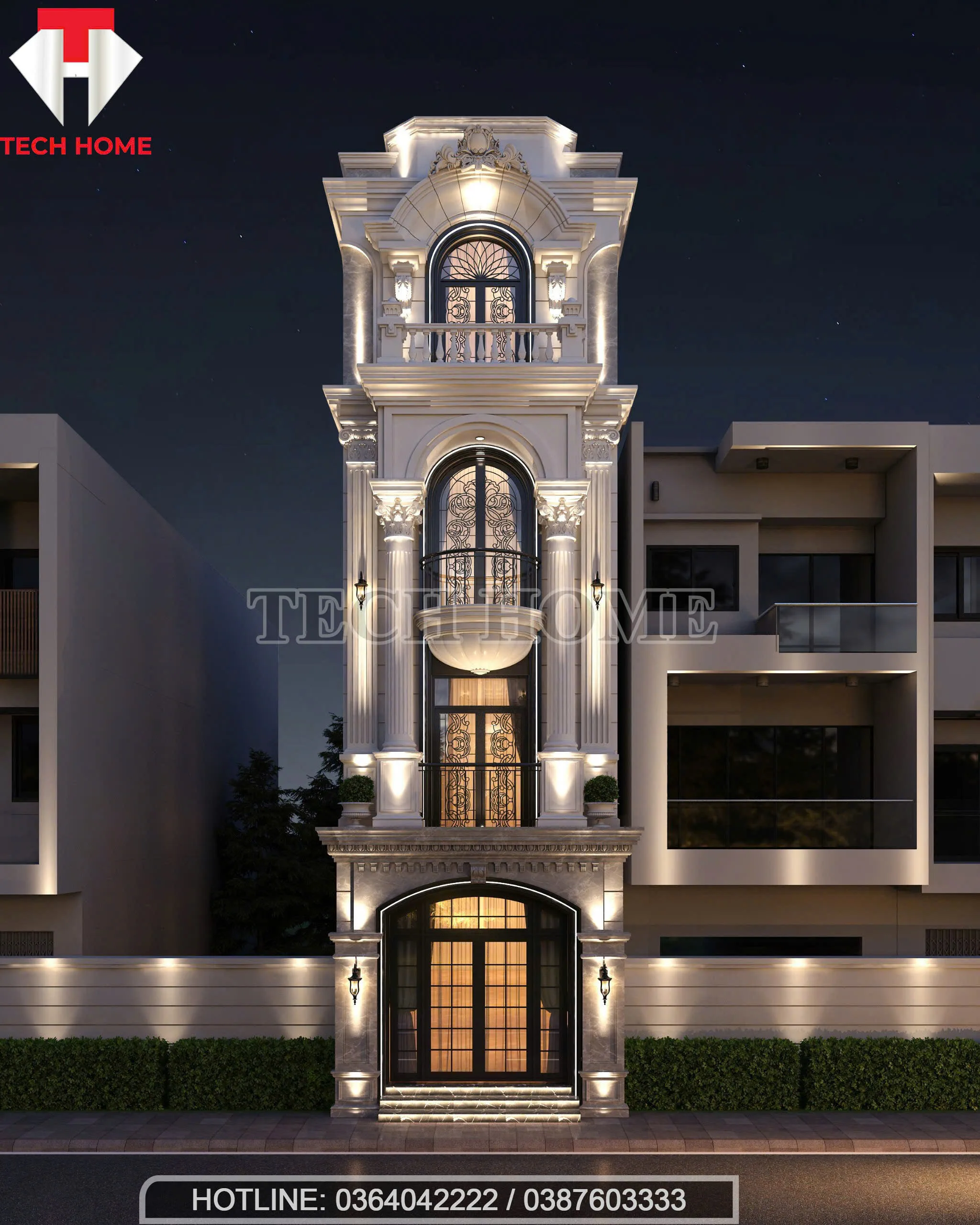 Nhà phố tân cổ 4 tầng 4,5x16 tại Bắc Giang của anh Đức là một công trình độc đáo do Công ty Cổ phần Kiến trúc và Xây dựng Techhome thiết kế. Không chỉ tối ưu công năng mà còn ghi dấu ấn kiến trúc sang trọng, chuẩn phong thủy, xứng đáng là lựa chọn lý tưởng cho gia chủ yêu nét đẹp vĩnh cửu.