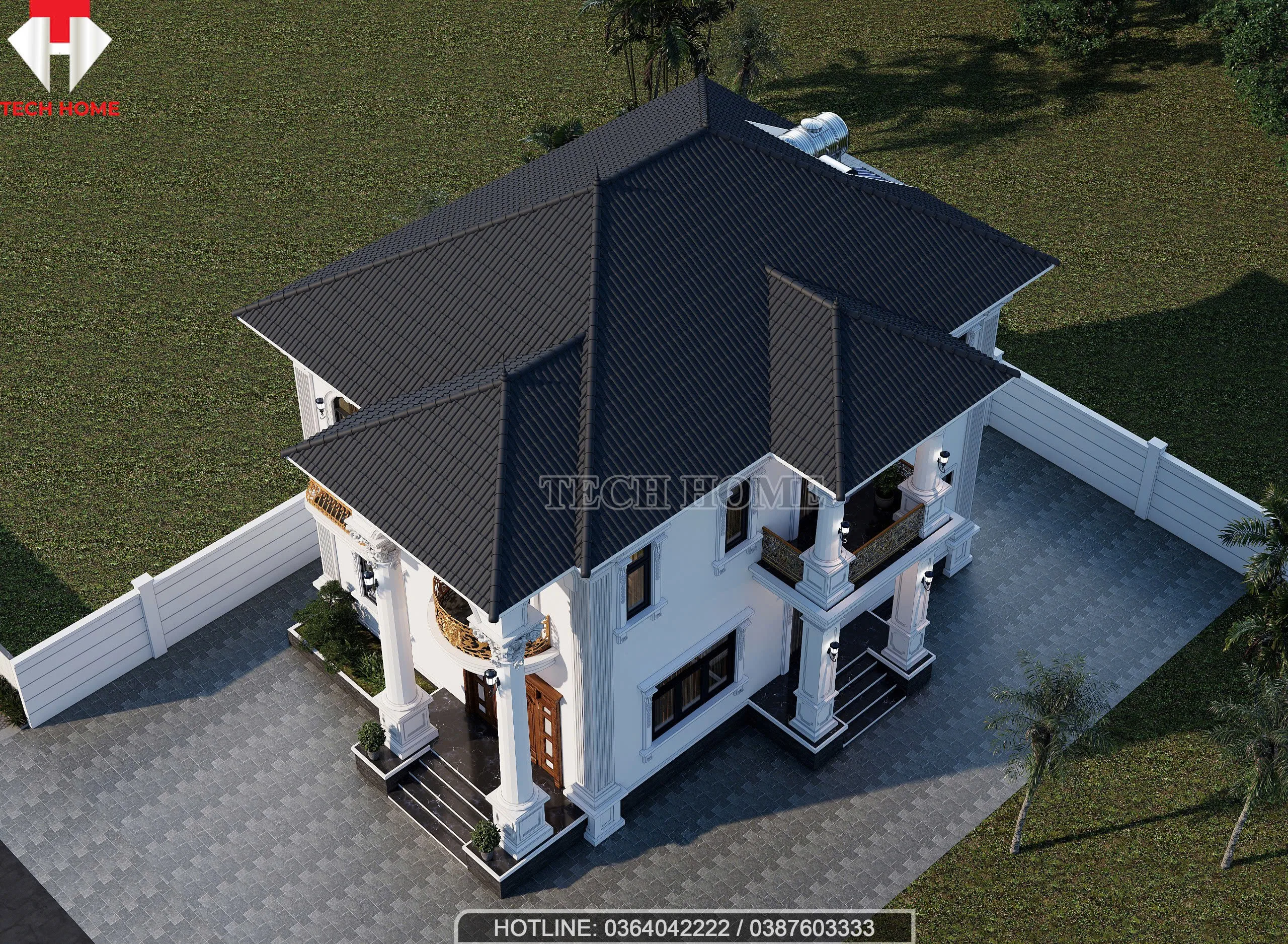 nhà mái nhật 2 tầng tân cổ điển