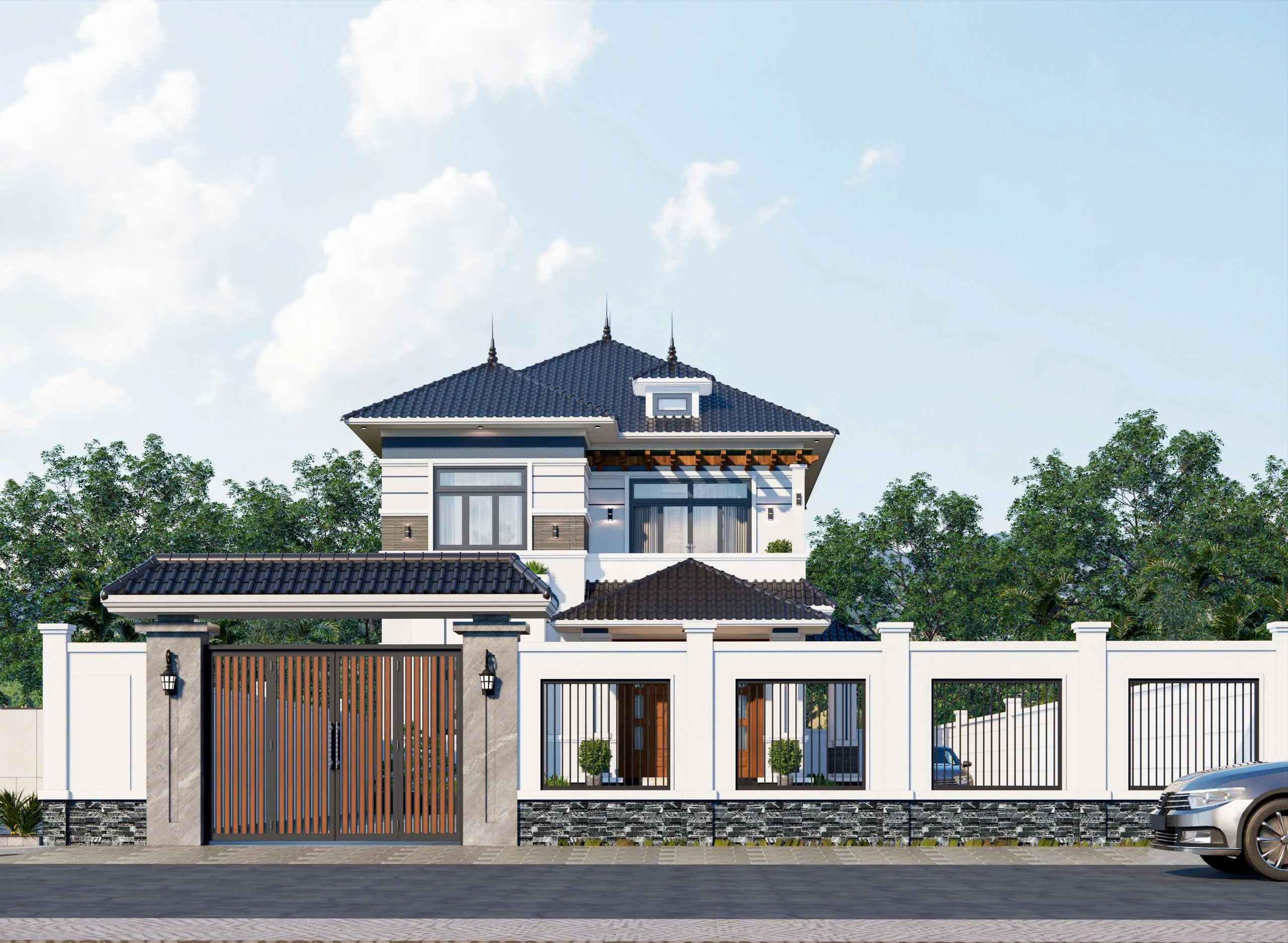 Nhà phố mái Nhật 2 tầng