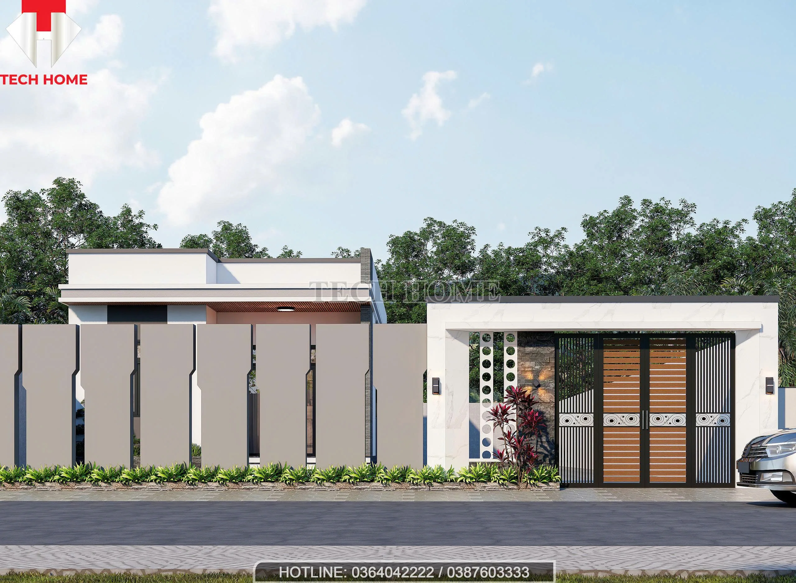 Nhà mái bằng 1 tầng