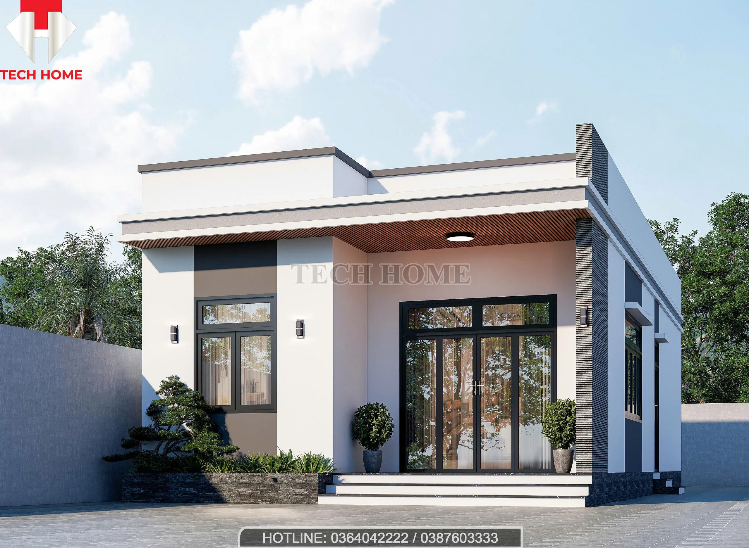 Nhà mái bằng 1 tầng