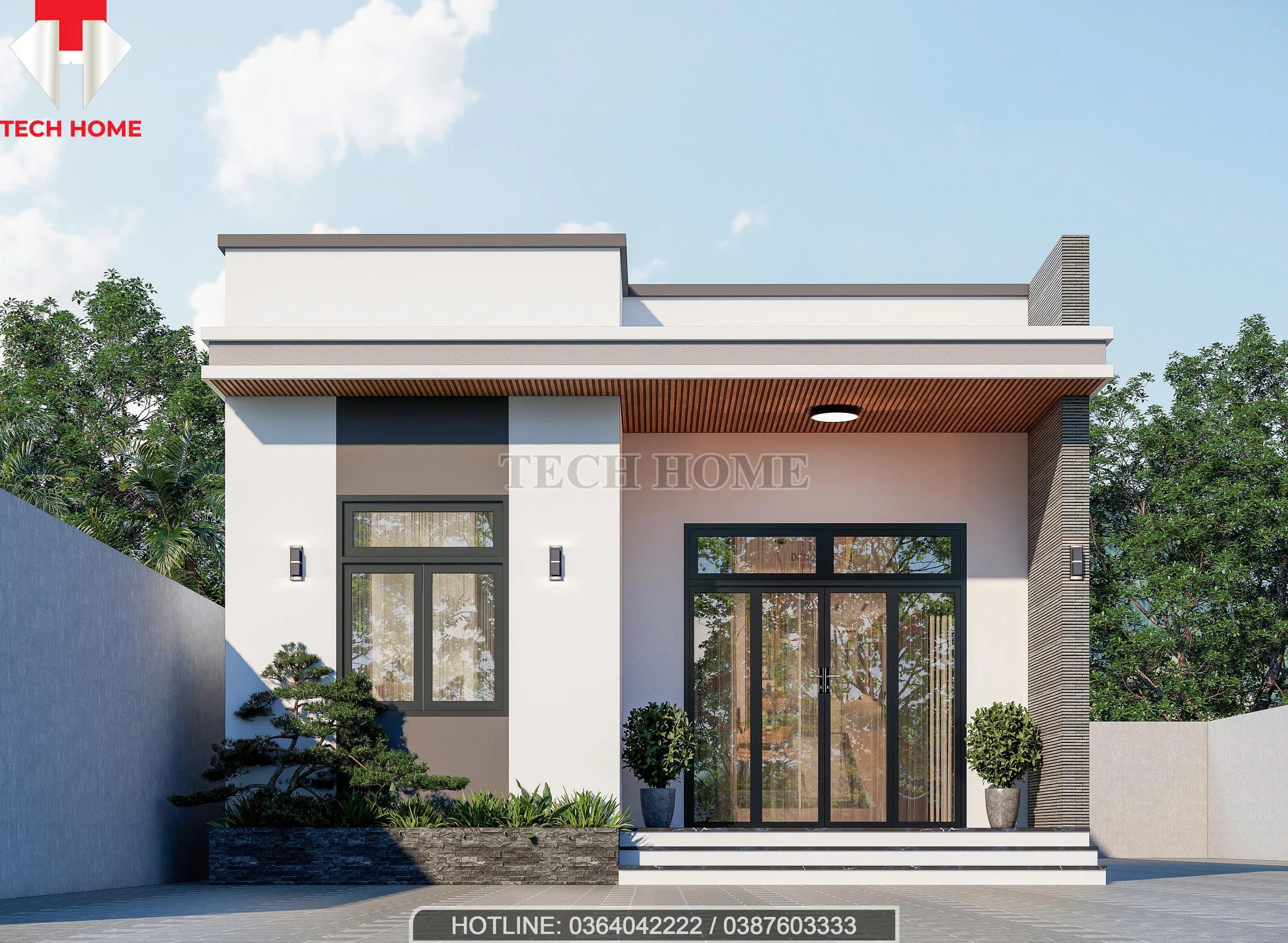 Nhà mái bằng 1 tầng