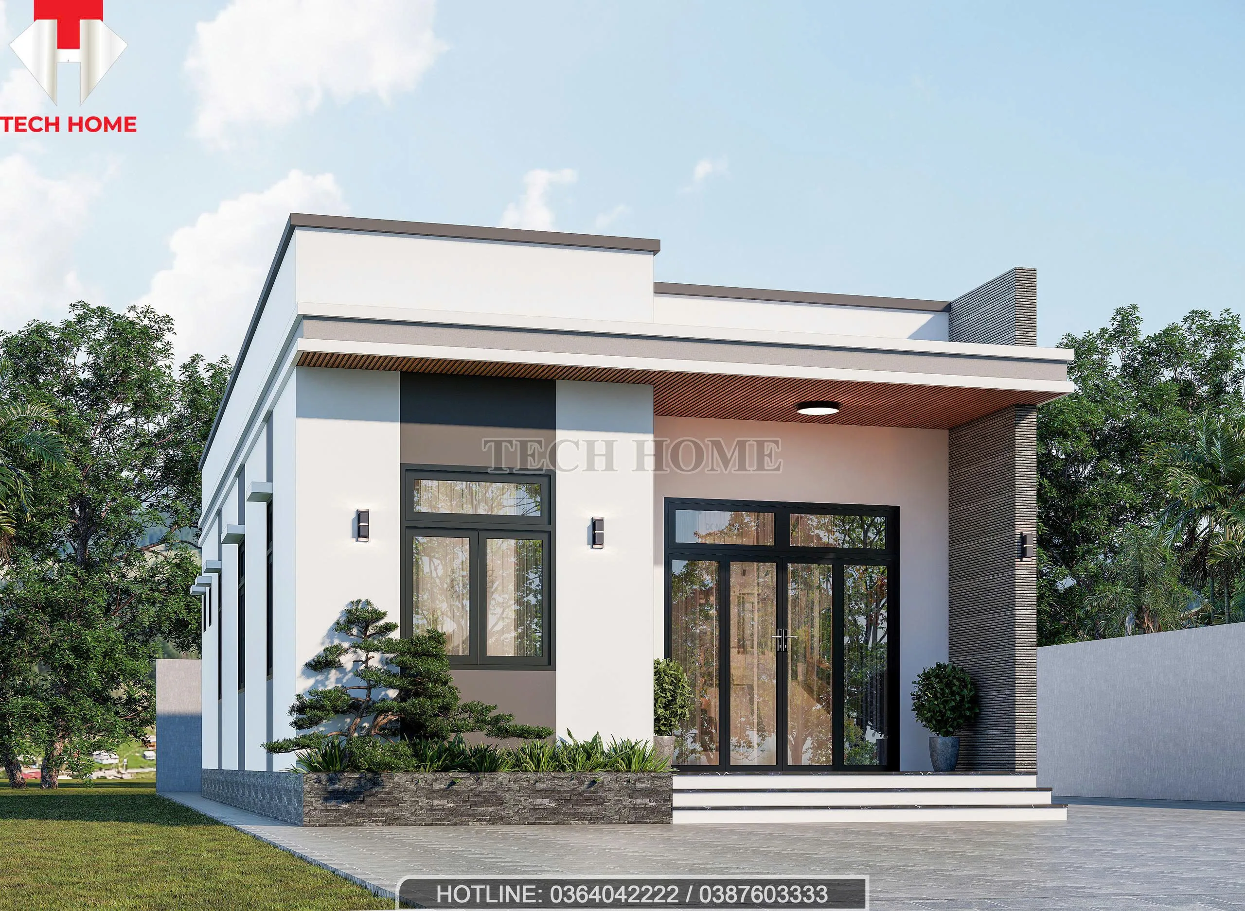 Nhà mái bằng 1 tầng