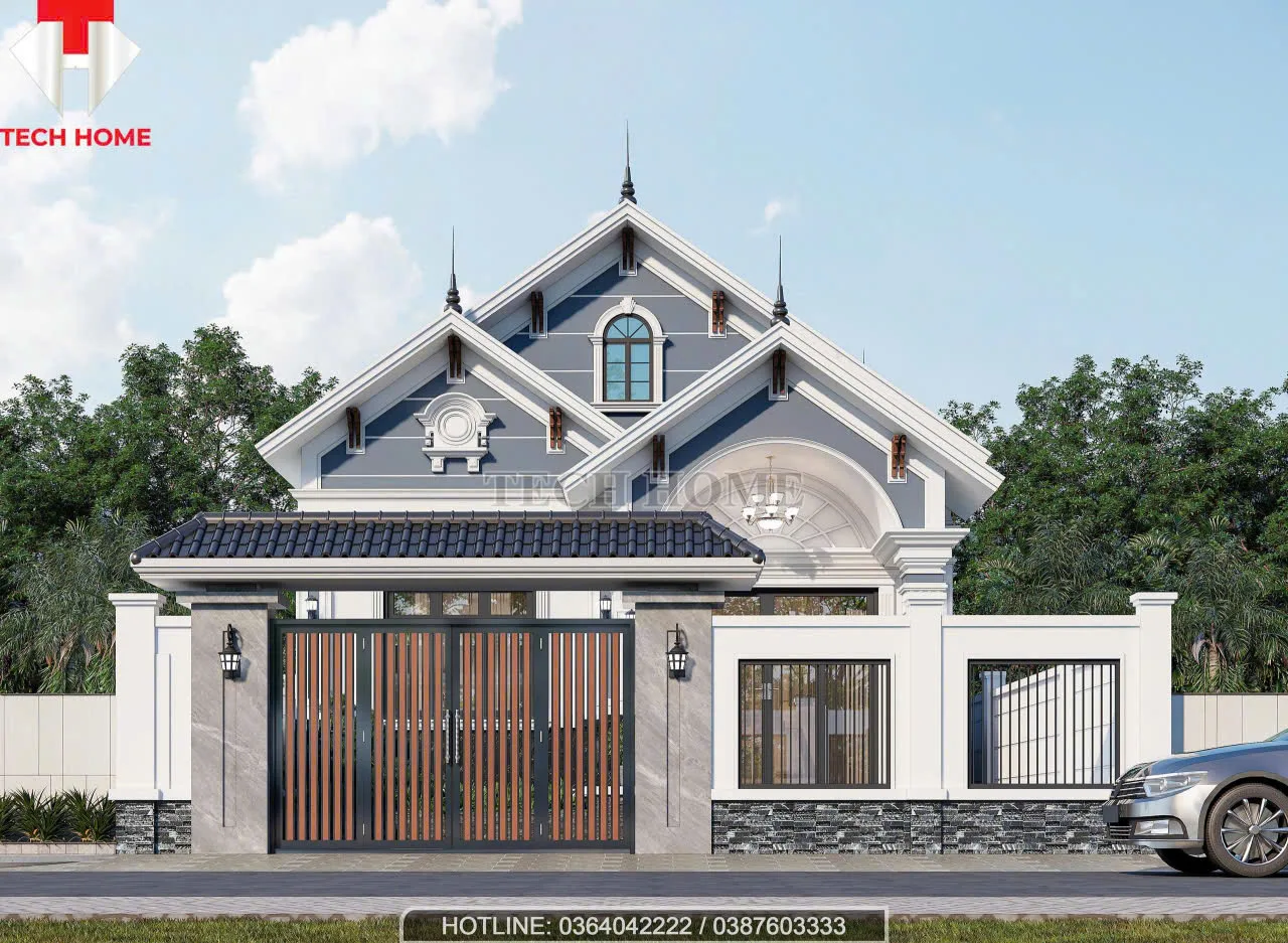 nhà vườn mái thái tân cổ điển