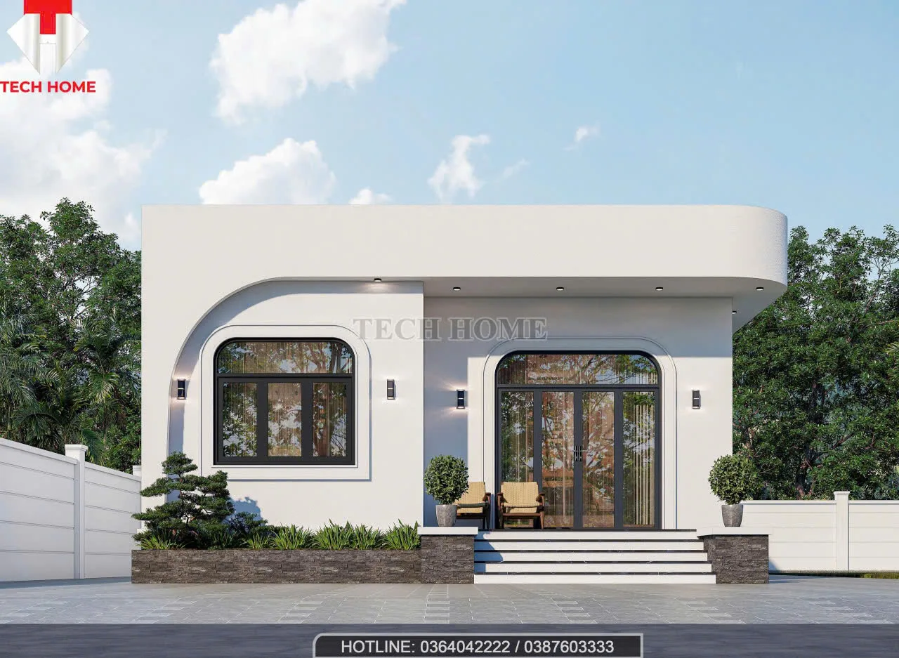 mẫu nhà phố mái bằng 1 tầng