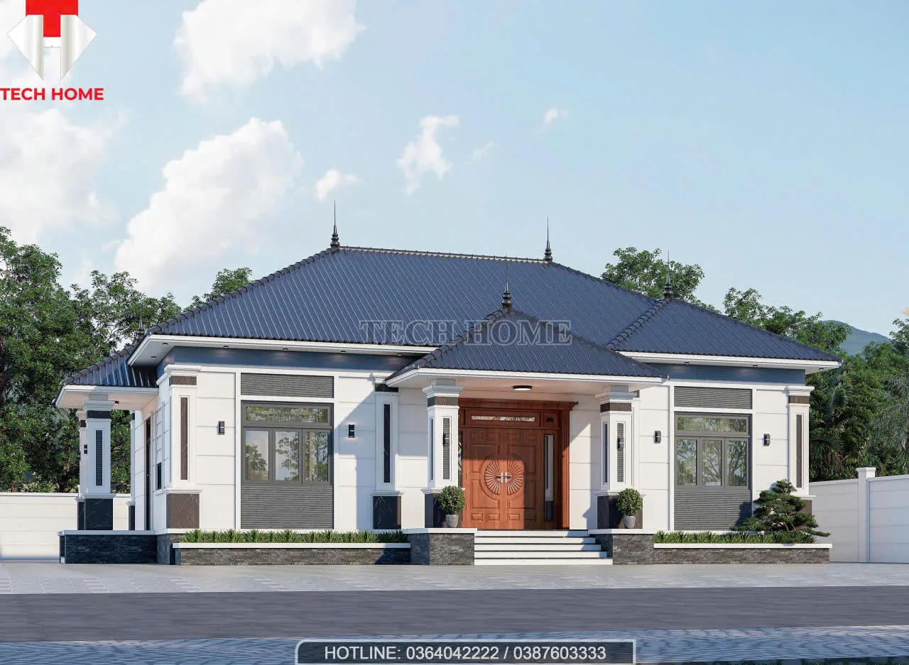 Nhà vườn mái Nhật 1 tầng