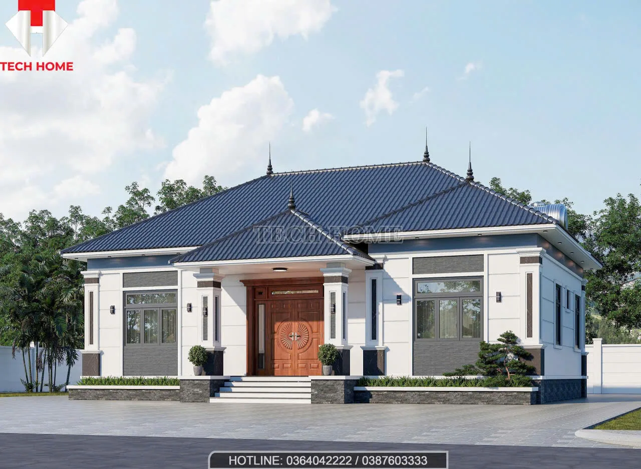 Nhà vườn mái Nhật 1 tầng