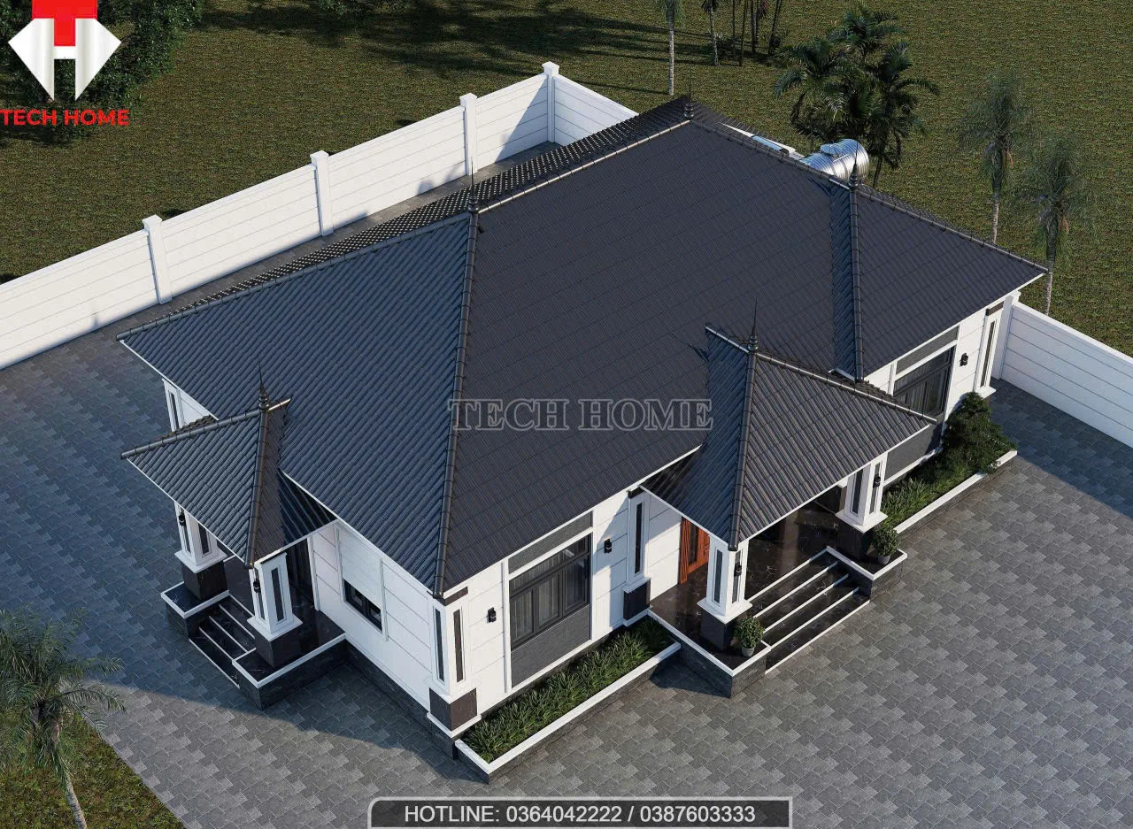 Nhà vườn mái Nhật 1 tầng