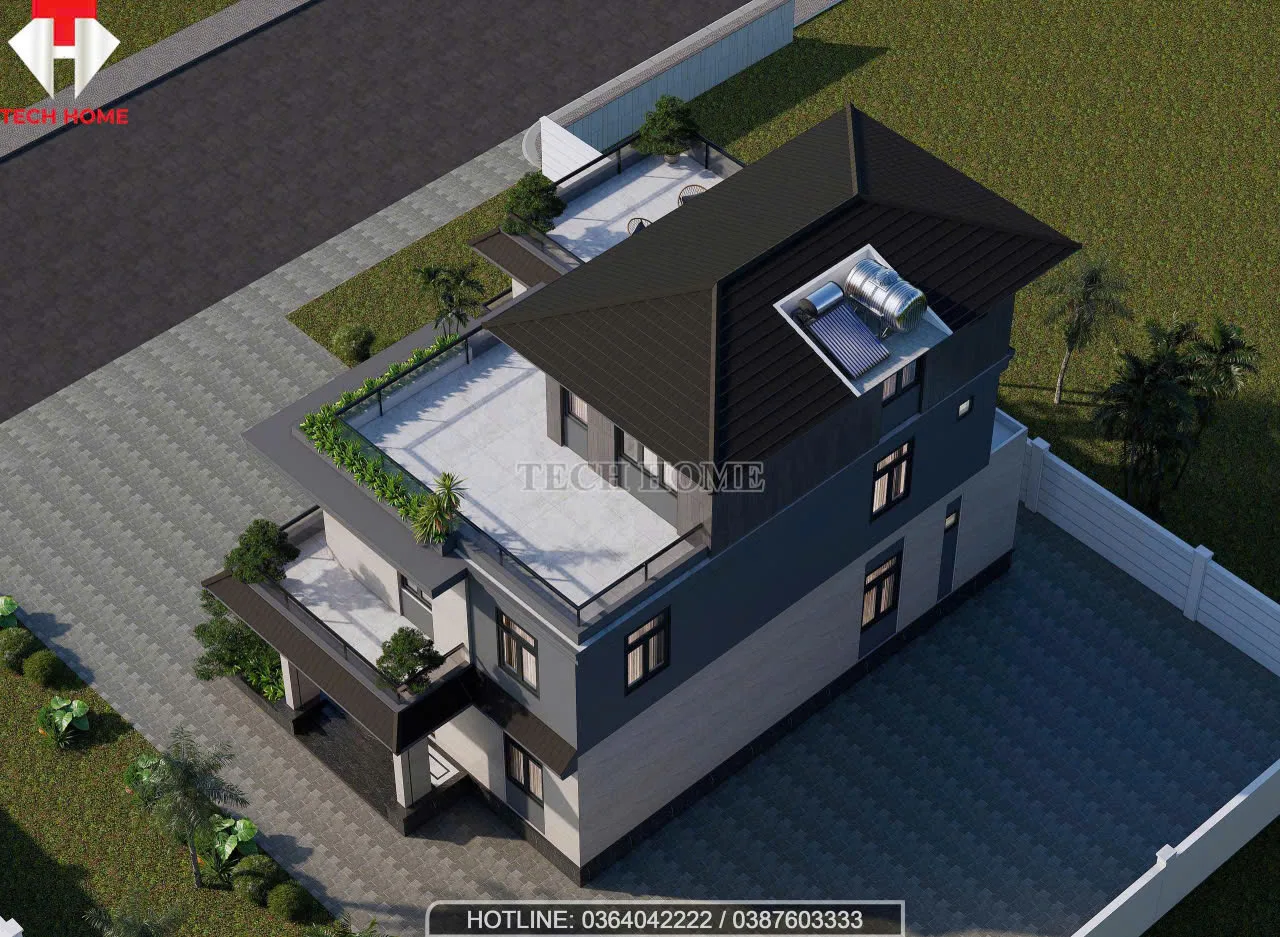 biệt thự vườn mái nhật 3 tầng