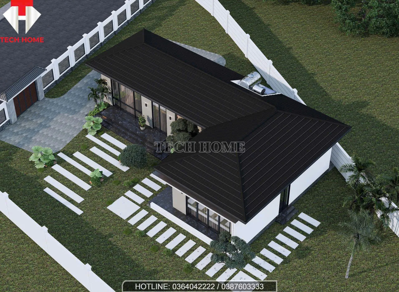 nhà vườn mái Nhật 1 tầng