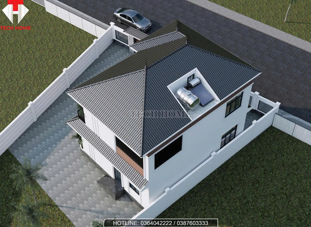 nhà vườn mái Nhật 2 tầng hiện đại