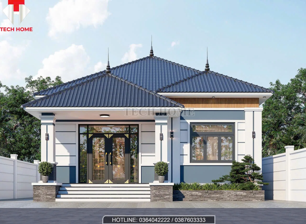 nhà vườn mái Nhật 1 tầng