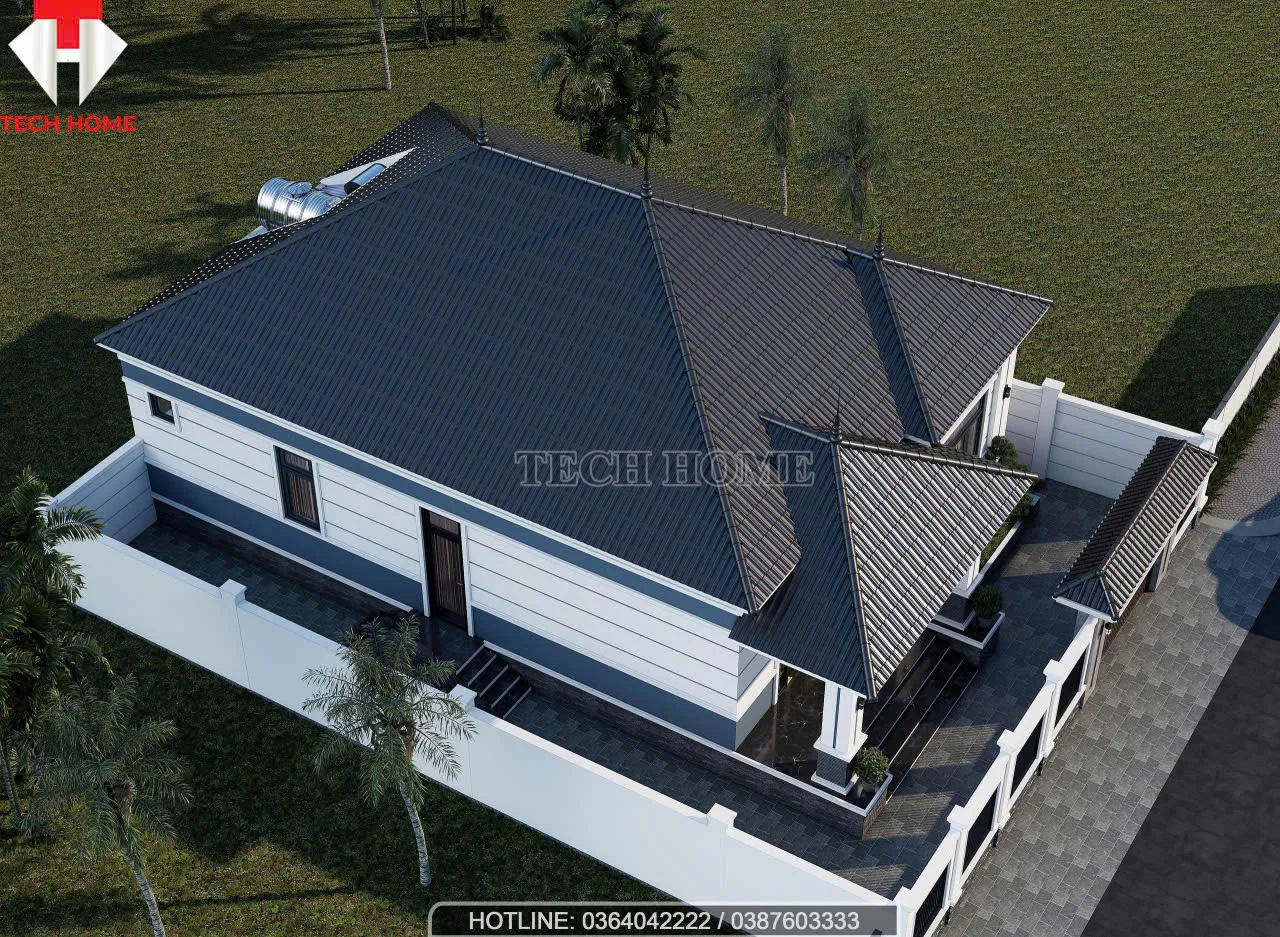 nhà vườn mái Nhật 1 tầng