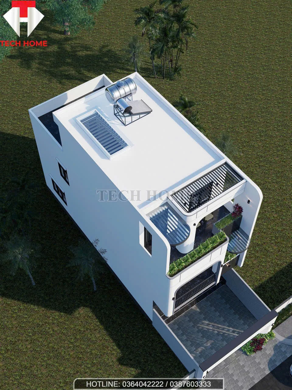 nhà phố hiện đại 2 tầng 1 tum